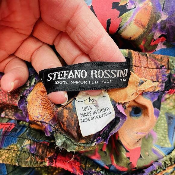 Stefano Rossini Silk Boxer Lounge Sleep Shorts Mens M Fish Ocean Pull On - Picture 3 of 9